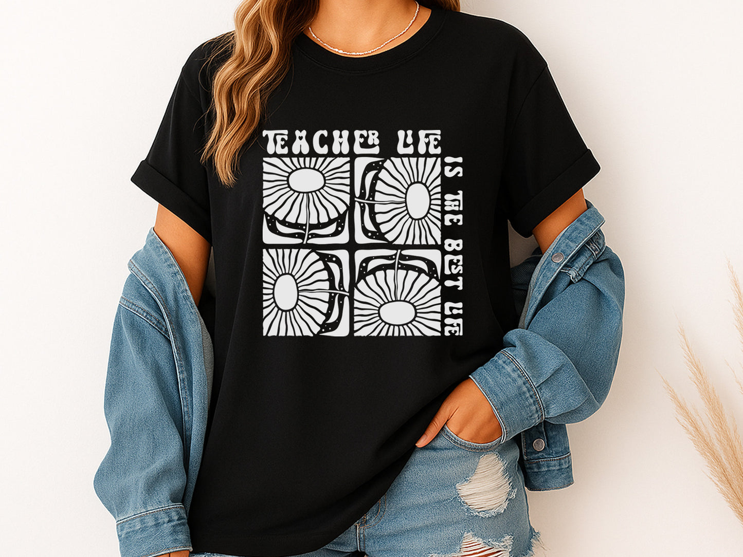 Teacher Life is the Best Life Boho Flower SVG