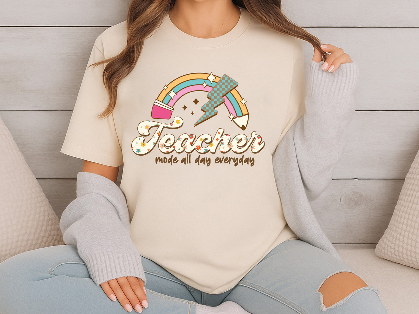 Teacher Mode All Day Everyday Groovy Sublimation
