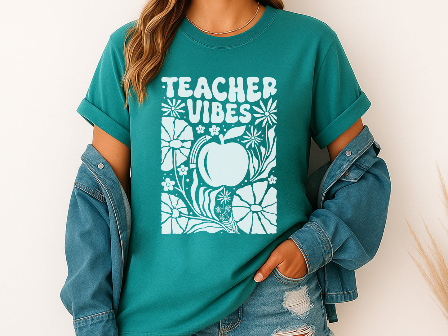 Teacher Vibes Boho Floral SVG for Cricut