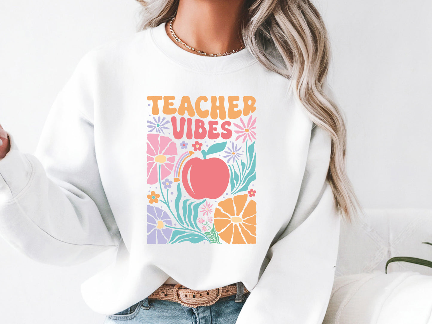 Teacher Vibes Boho Floral SVG for Cricut