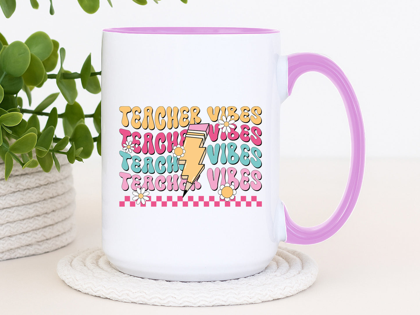 Teacher Vibes Groovy PNG Sublimation Design