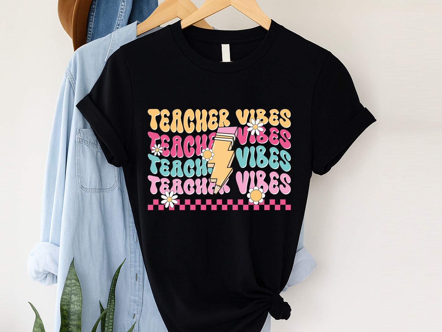 Teacher Vibes Groovy PNG Sublimation Design