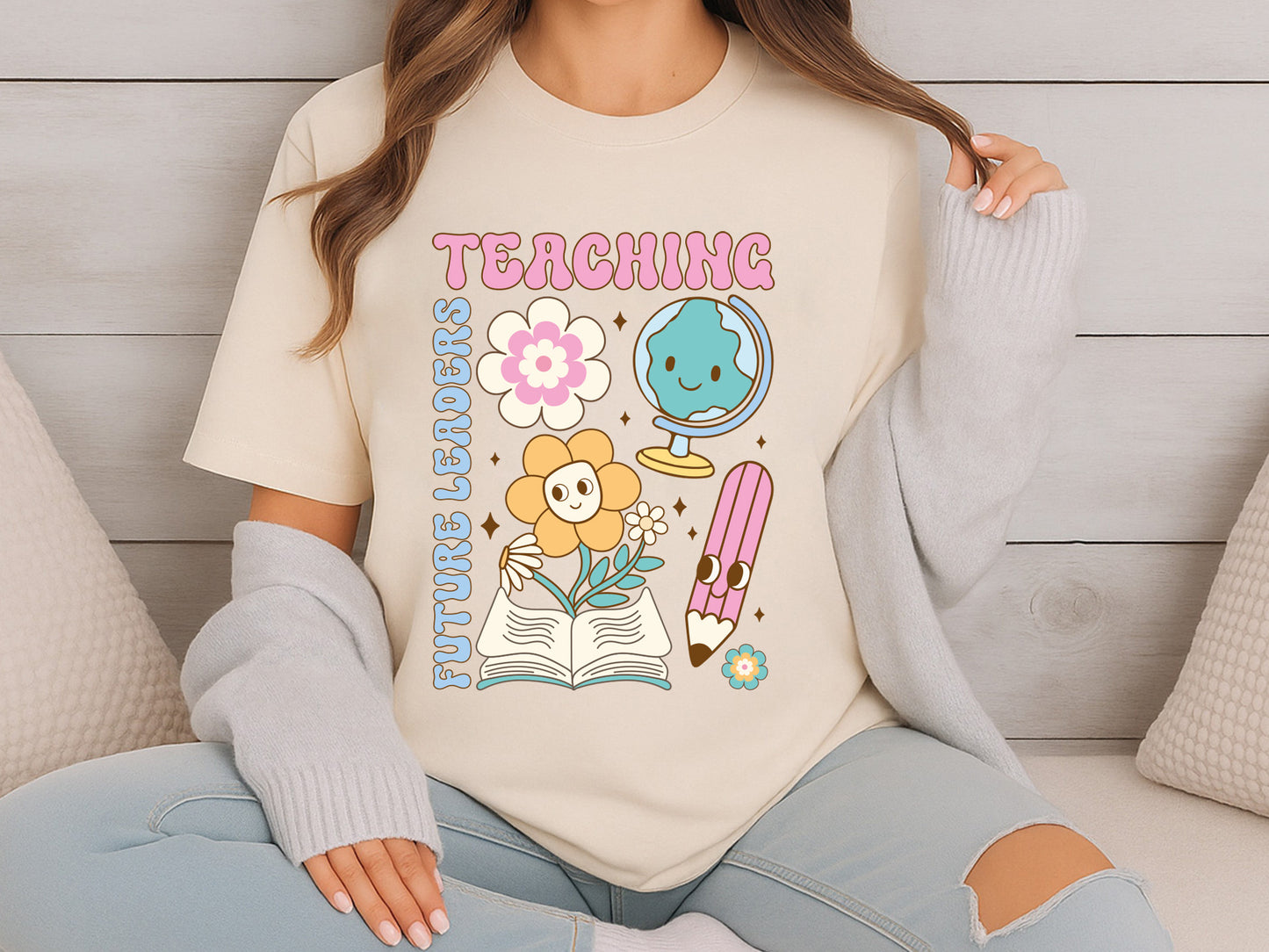 Teaching Future Leaders, Groovy Teacher Sublimation PNG