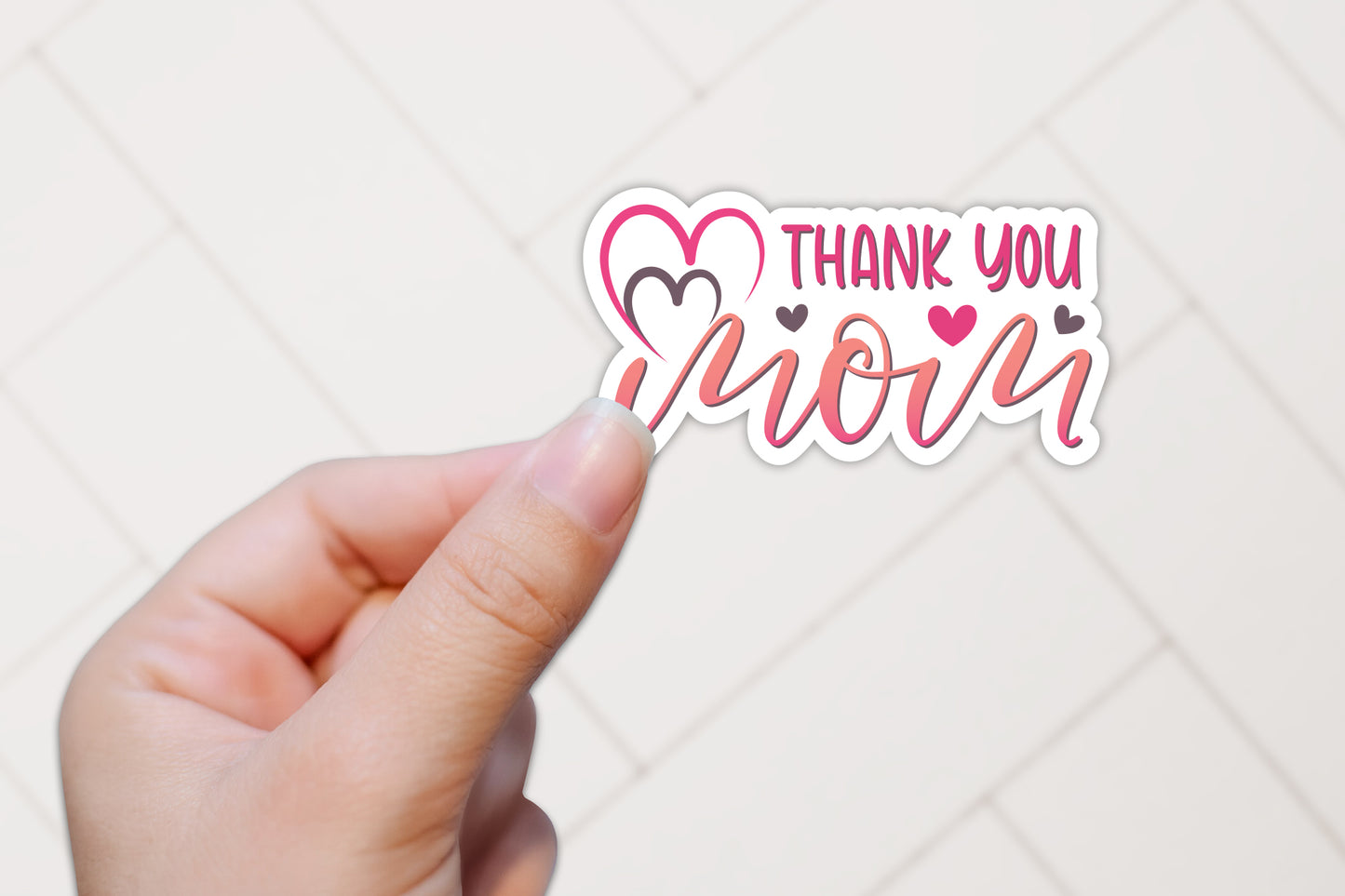 Thank You Mom, Cute Mothers Day Sticker