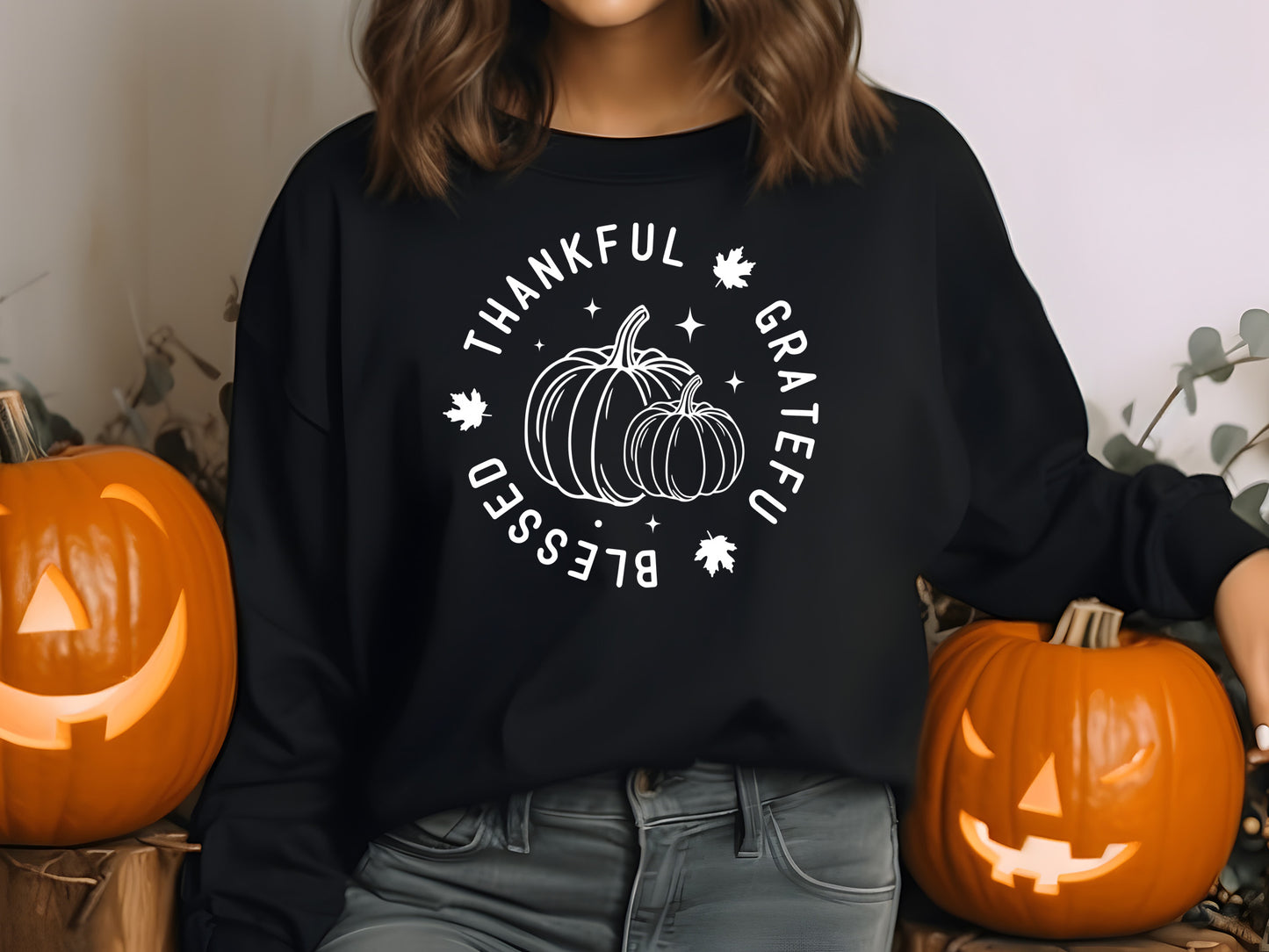 Thankful Grateful Blessed - Thanksgiving SVG File