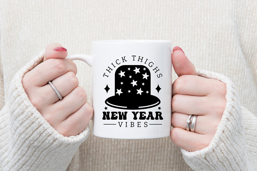 Thick Thighs New Year Vibes, SVG T Shirt Design