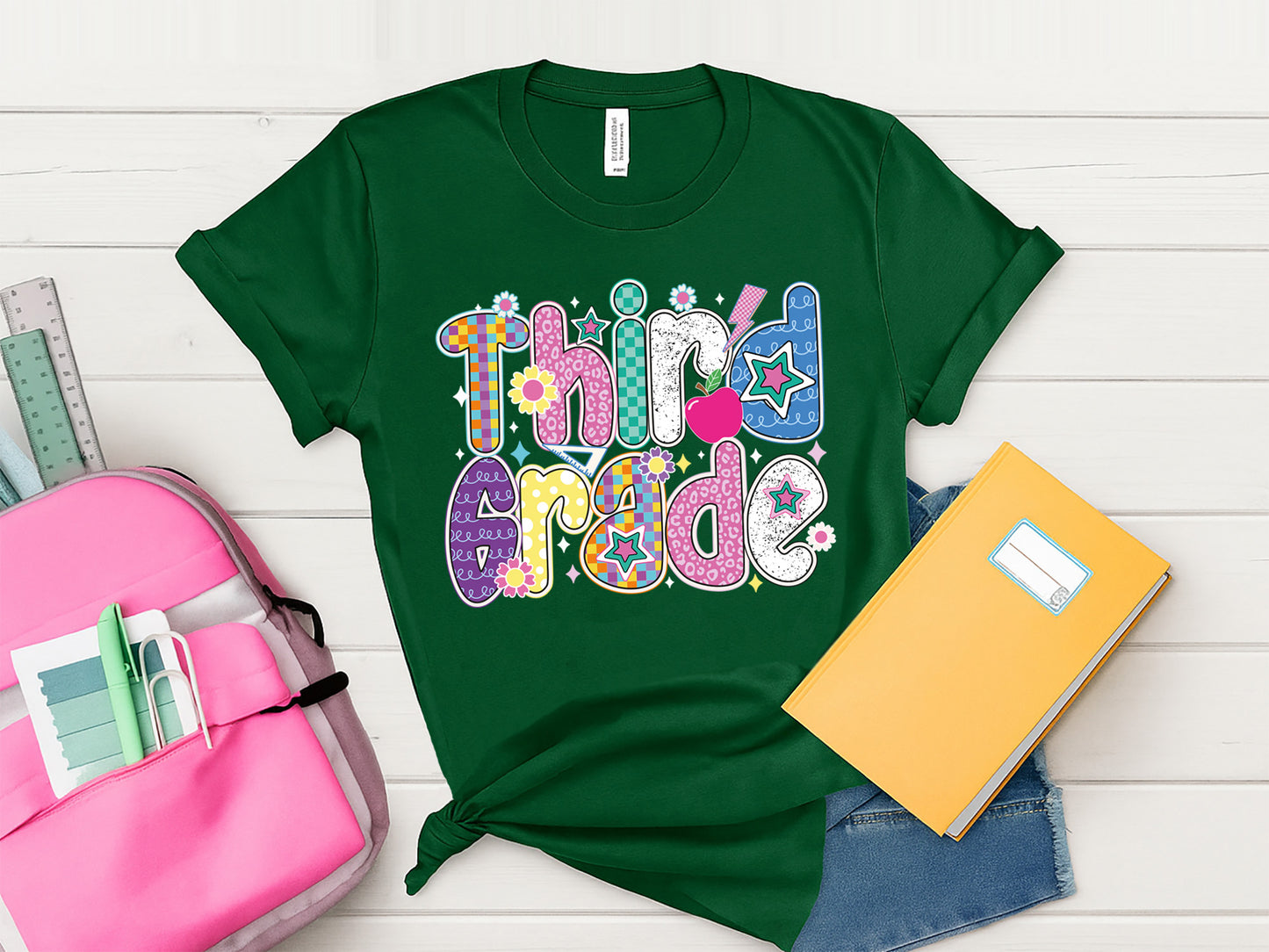Third Grade, Back to School Preppy Sublimation