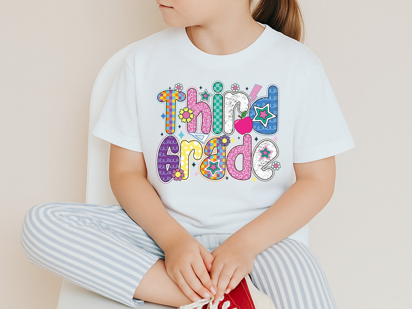 Third Grade, Back to School Preppy Sublimation