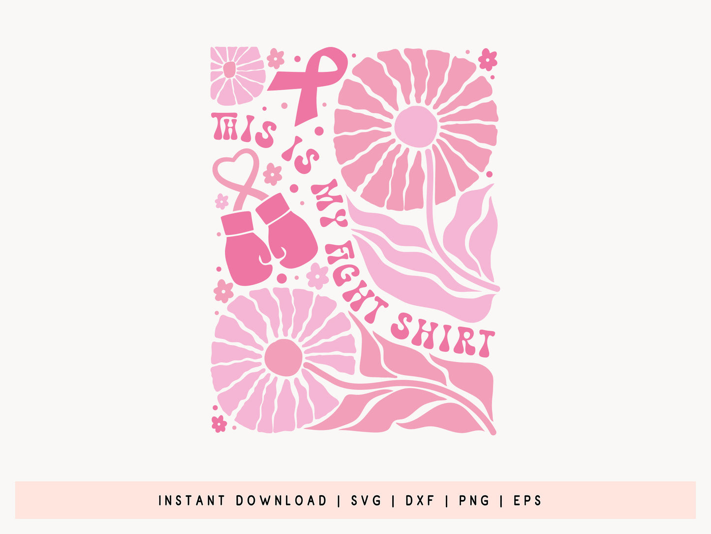 This is My Fight Shirt - Floral Breast Cancer SVG