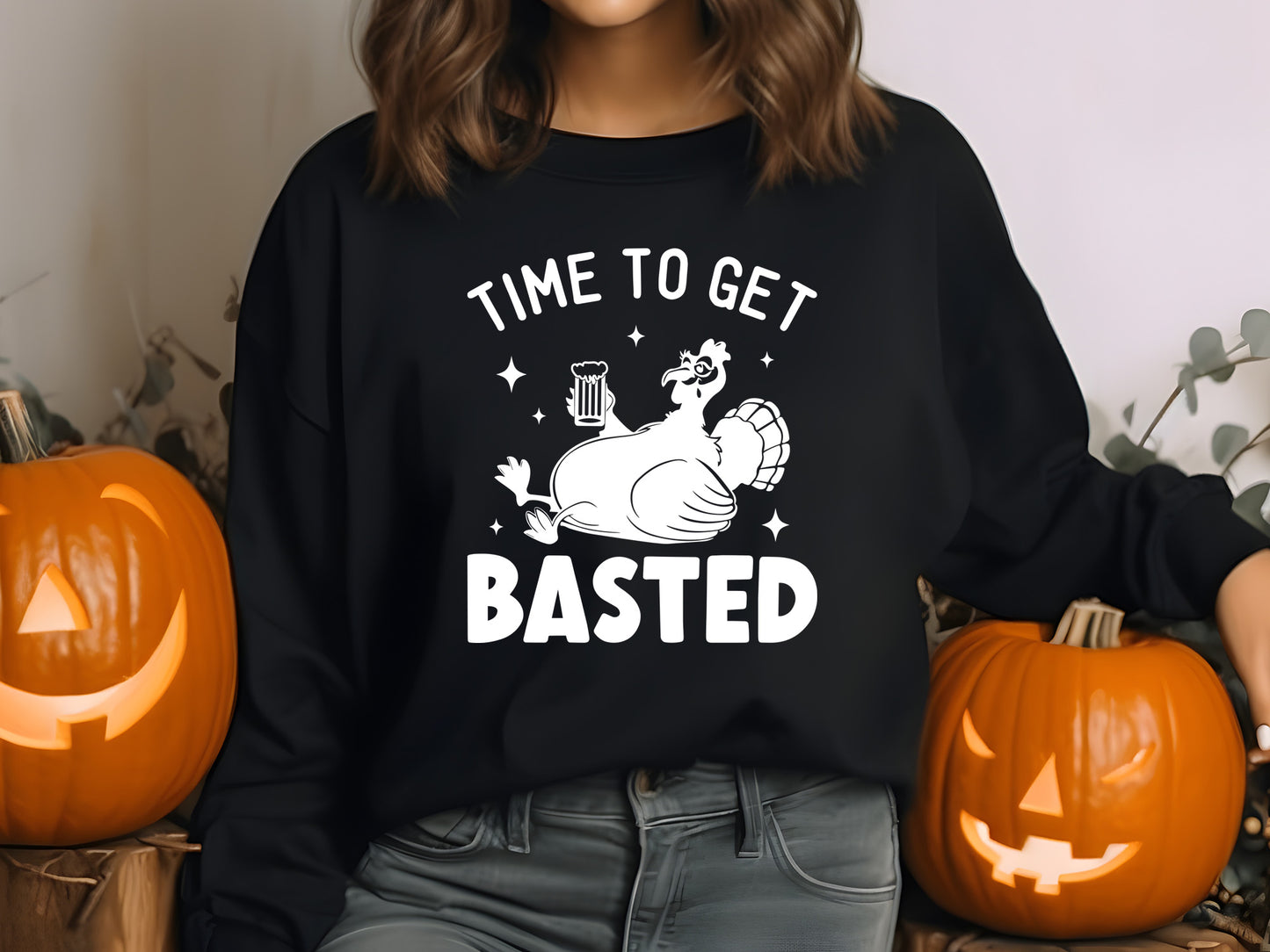 Time to Get Basted - Cute Thanksgiving Turkey SVG