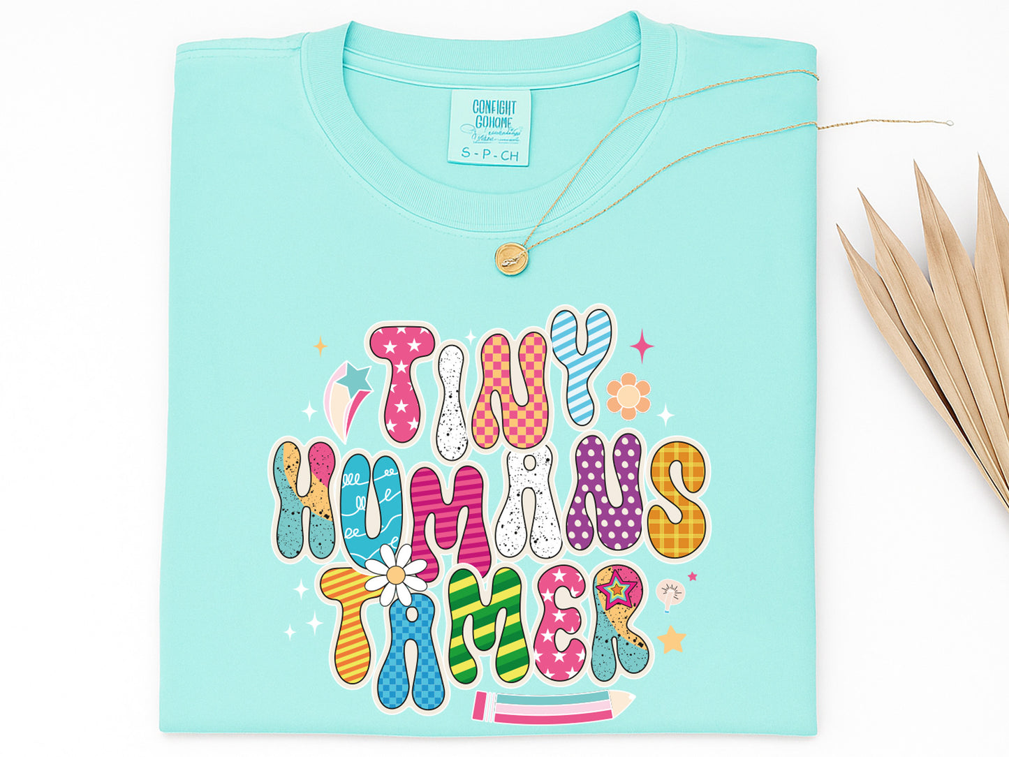 Tiny Human Tamer, Groovy Teacher PNG Sublimation