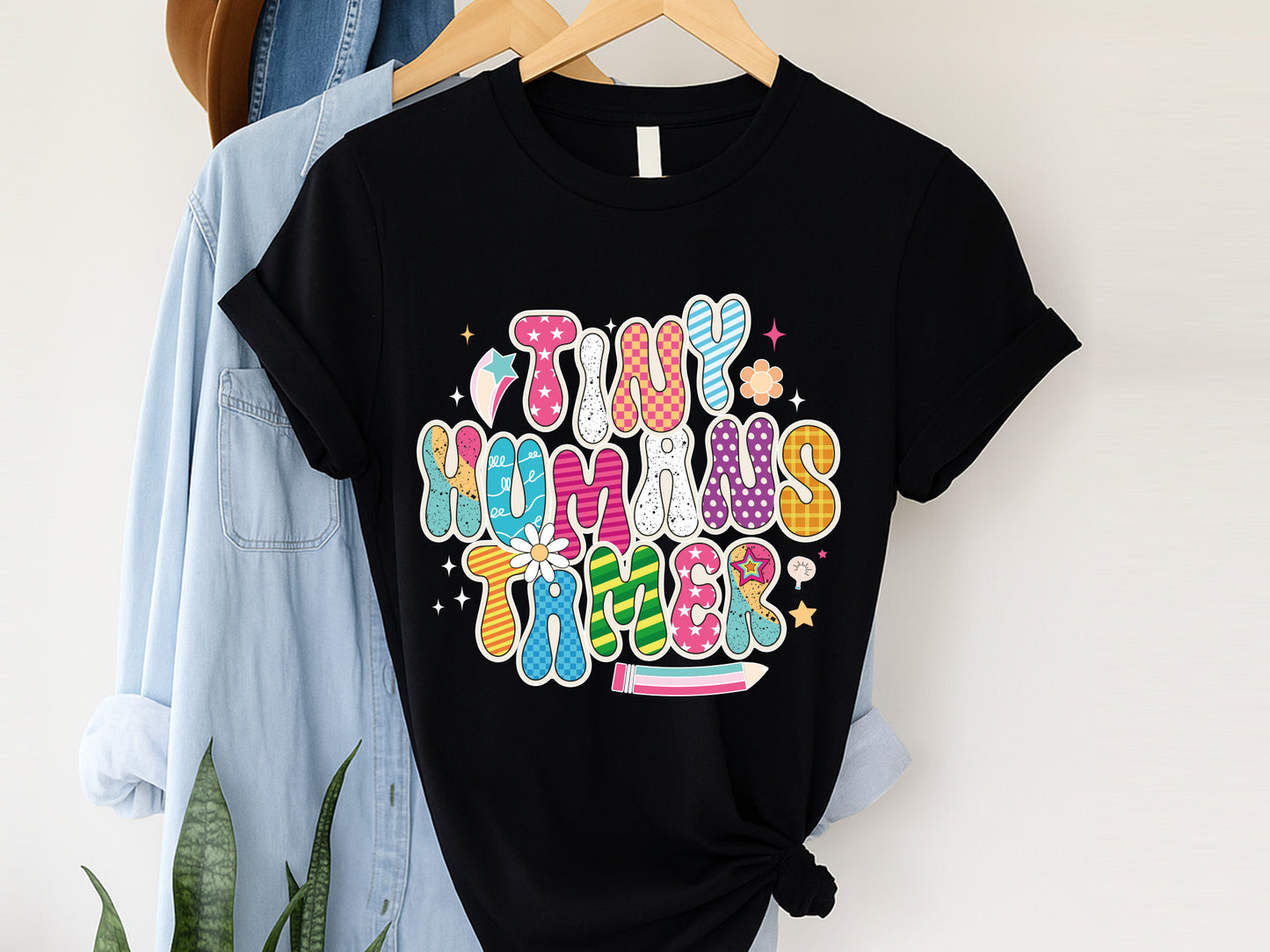 Tiny Human Tamer, Groovy Teacher PNG Sublimation