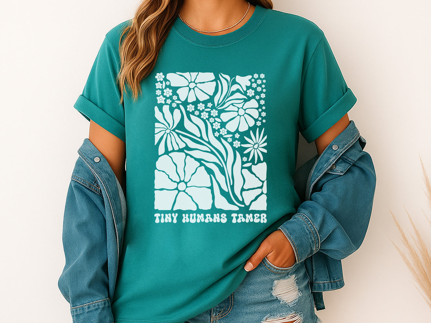Tiny Humans Tamer, Teacher Boho Floral SVG File