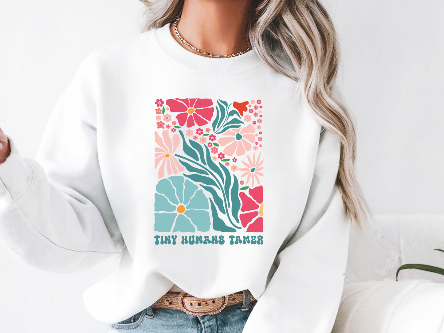 Tiny Humans Tamer, Teacher Boho Floral SVG File