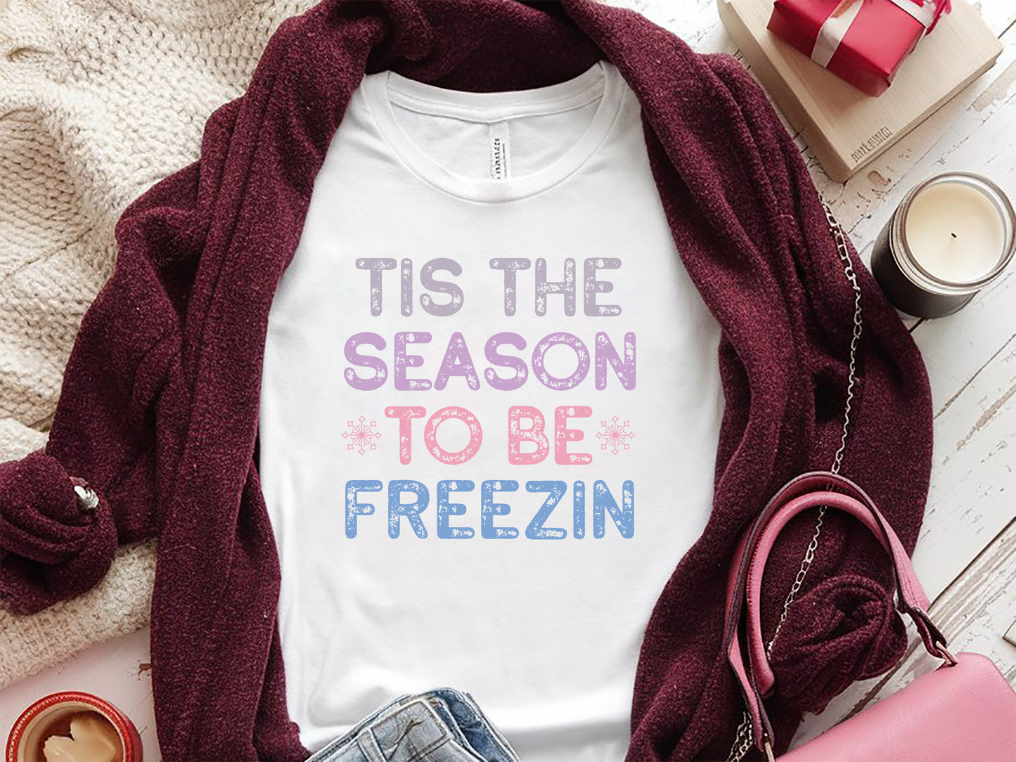 Tis the Season to be Freezin - Snowman Quote SVG
