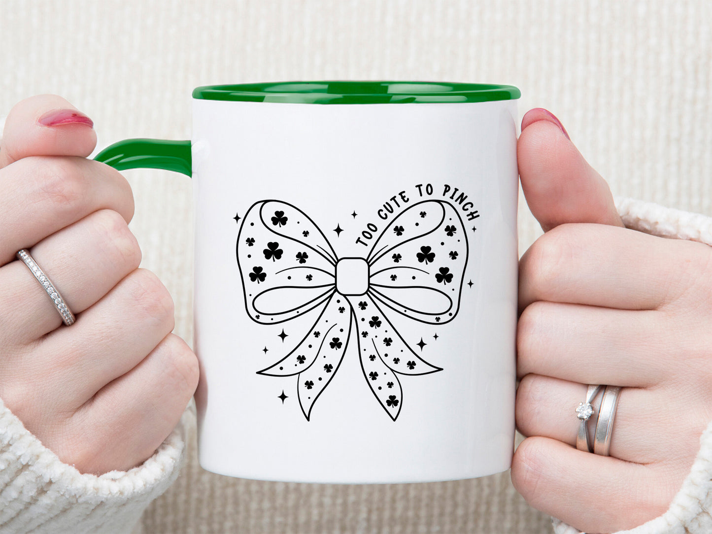 Too Cute To Pinch, Coquette St Patrick's Day SVG