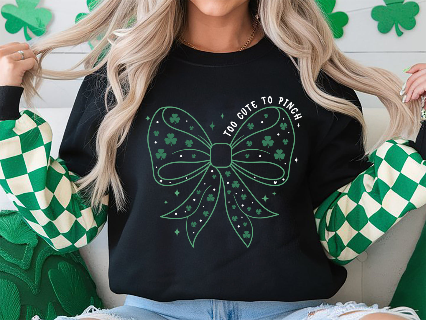 Too Cute To Pinch, Coquette St Patrick's Day SVG