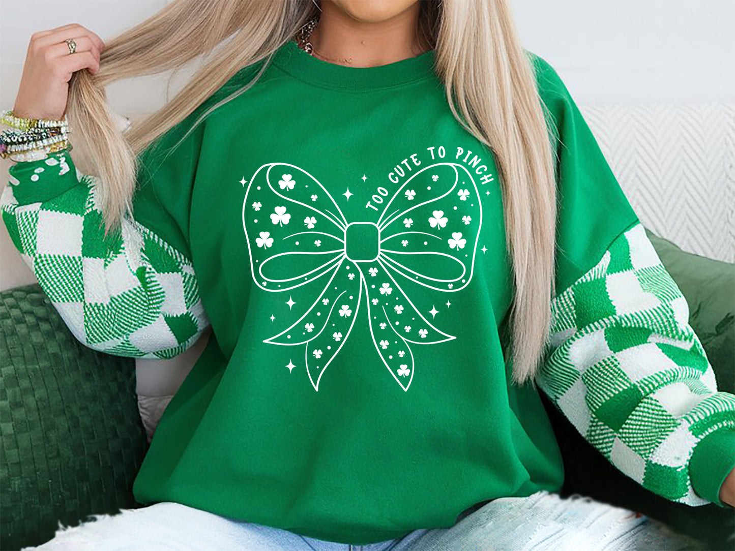 Too Cute To Pinch, Coquette St Patrick's Day SVG