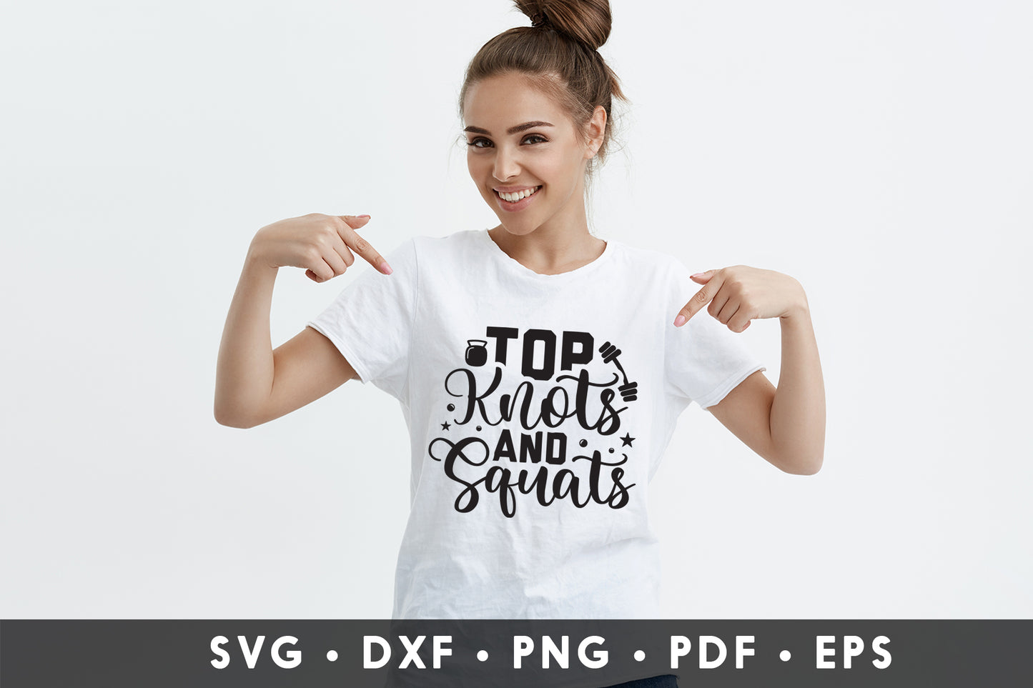 Top Knots And Squats, Workout SVG Design
