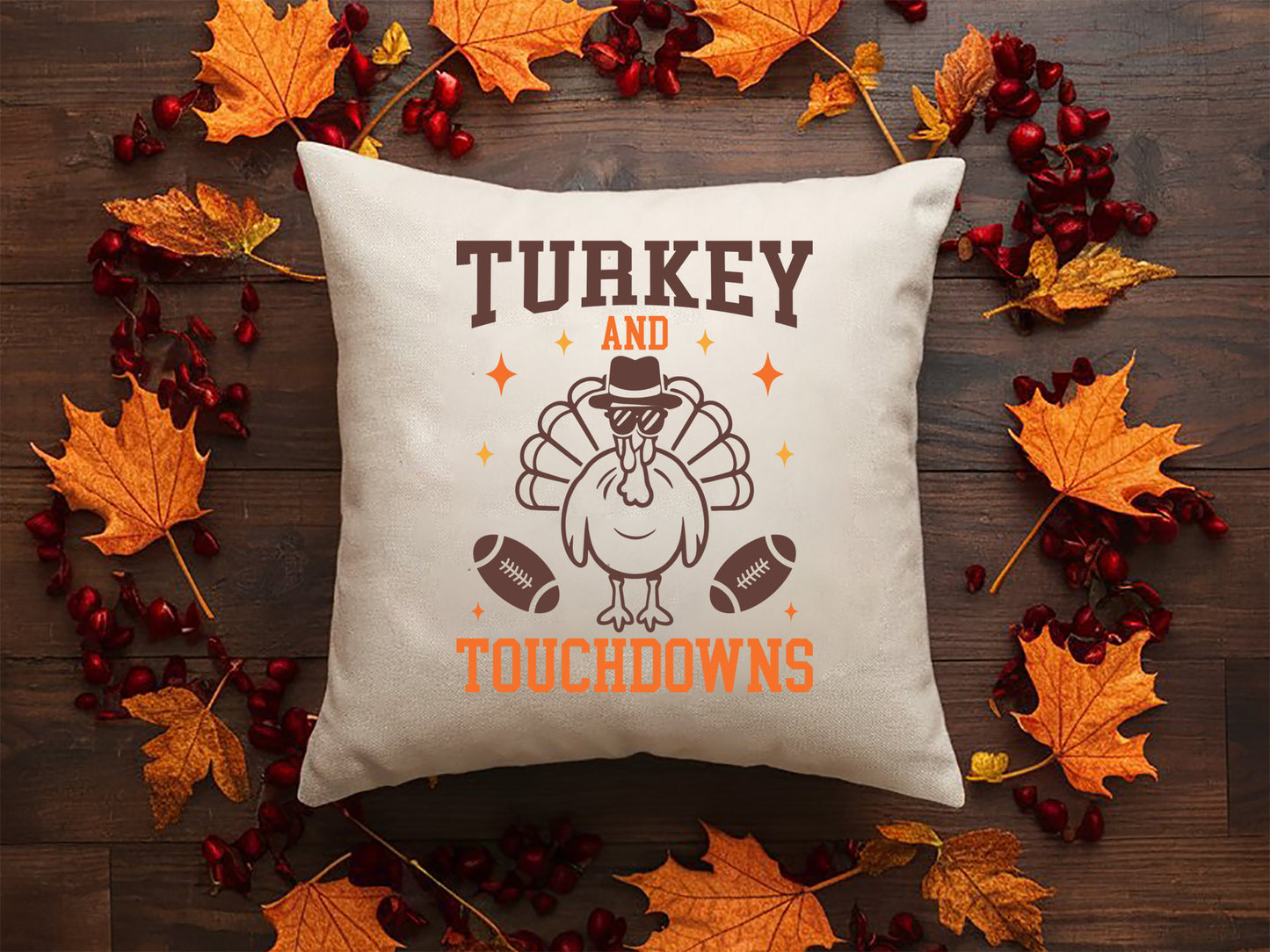 Turkey and Touchdowns - Thanksgiving Graphic SVG