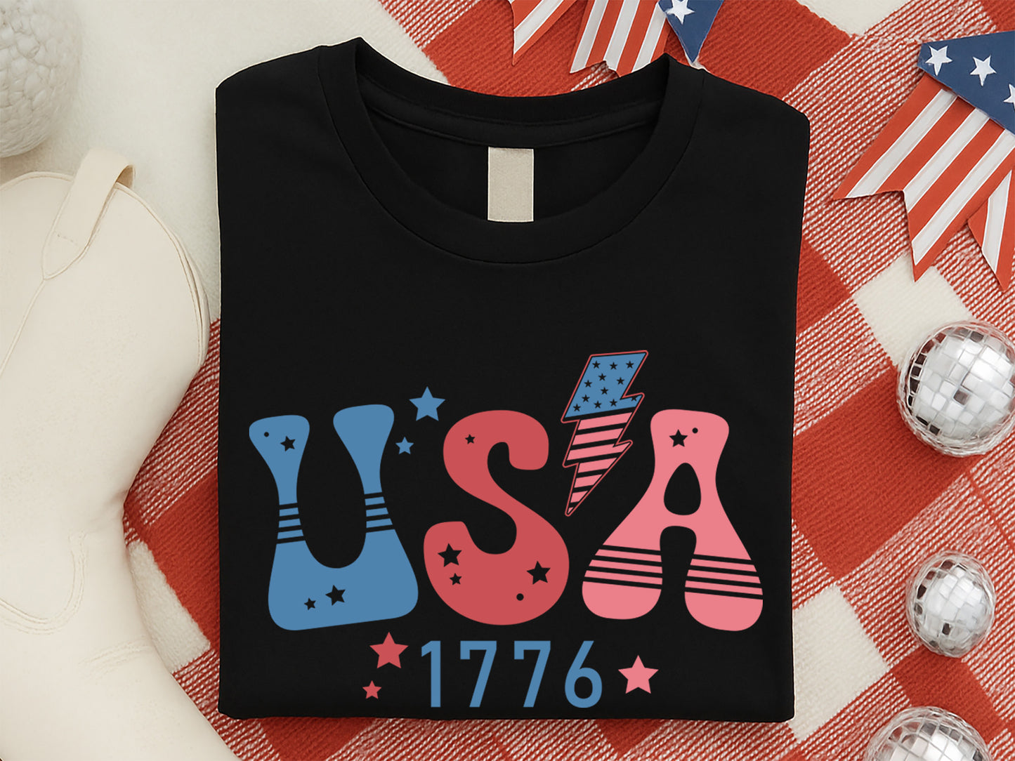 USA 1776, Retro 4th of July SVG Vector