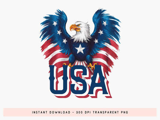 USA, Eagle 4th of July Sublimation PNG