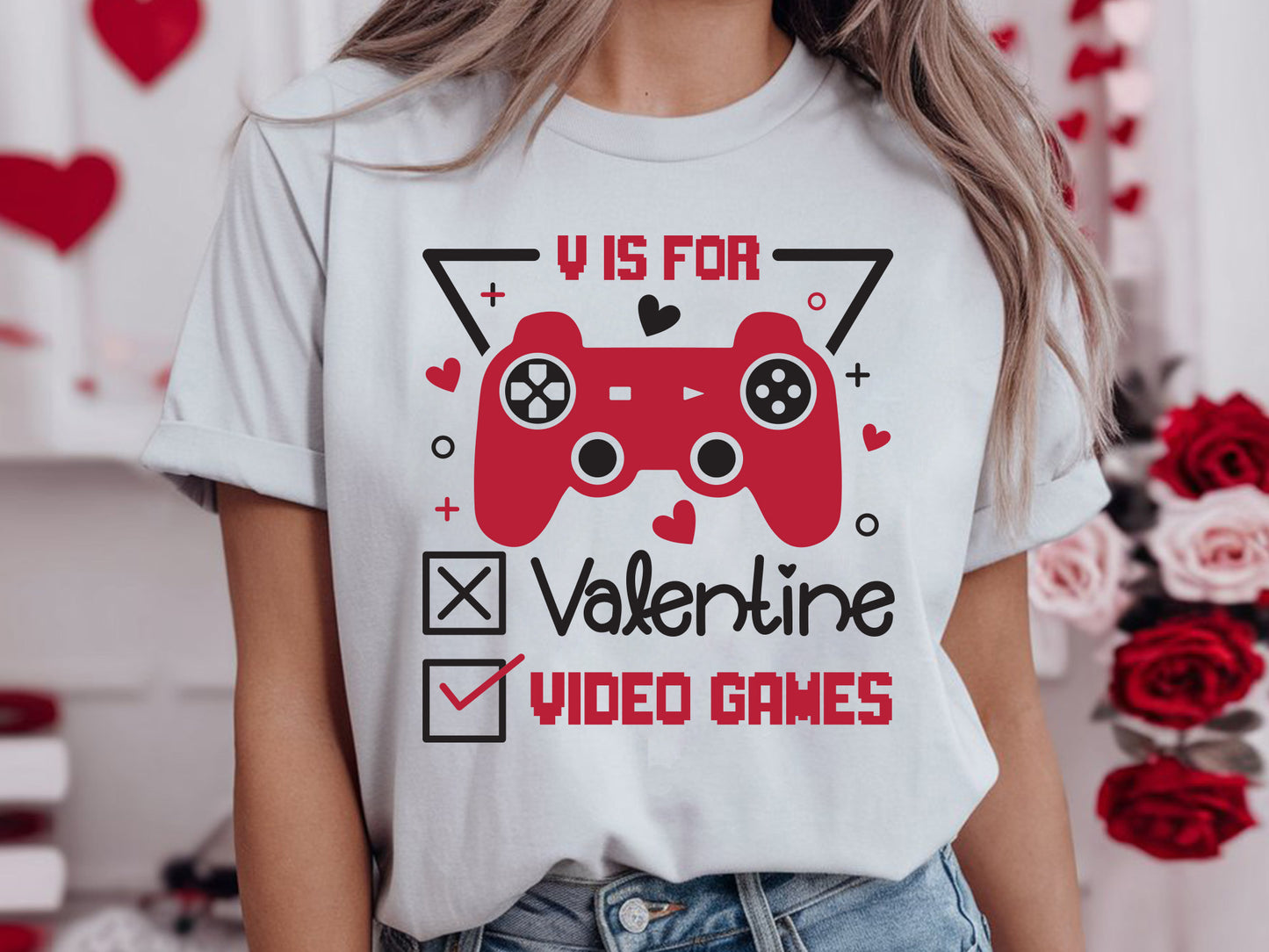 V is for Valentine Video Games SVG File