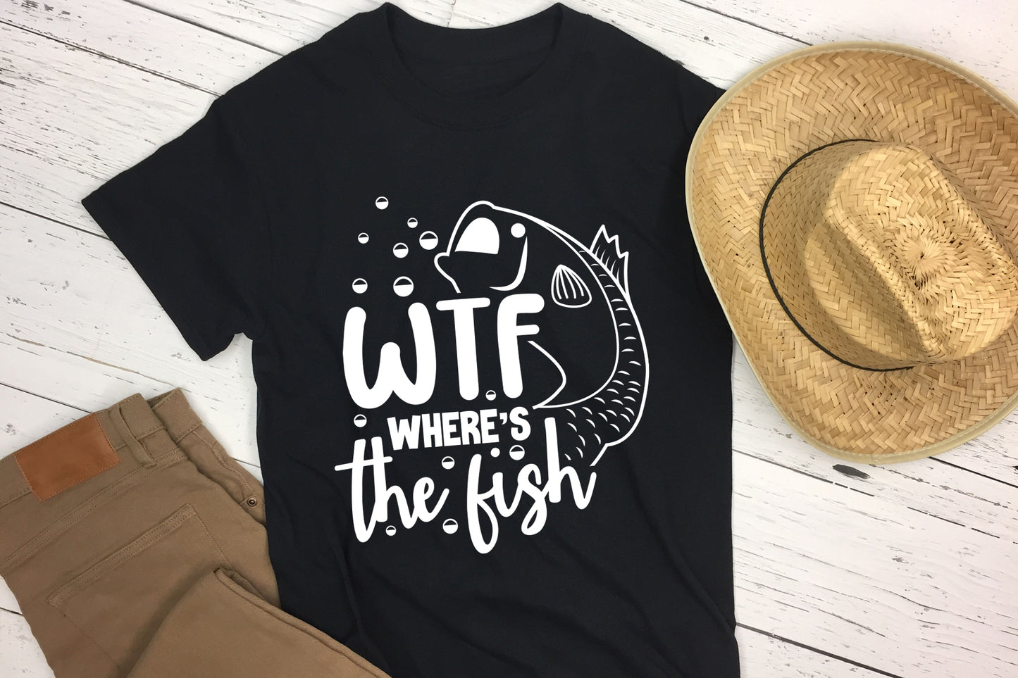 WTF Where's the Fish, Funny Fishing SVG
