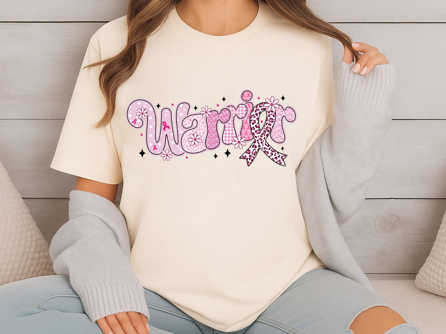 Warrior, Preppy Breast Cancer PNG Sublimation