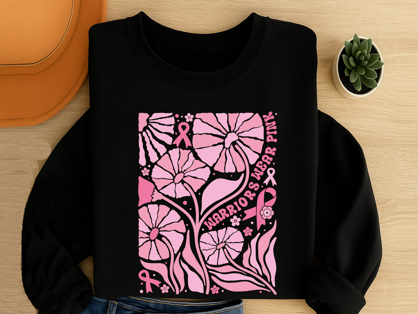 Warriors Wear Pink - Floral Breast Cancer SVG File
