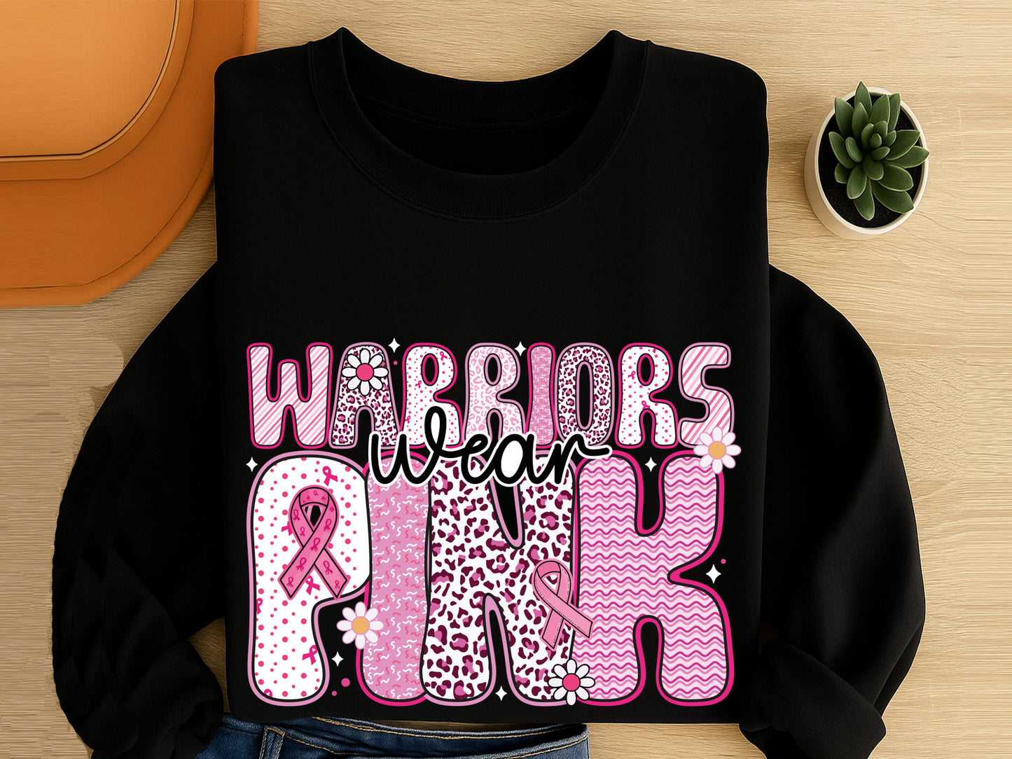 Warriors Wear Pink, Preppy Breast Cancer Sublimation
