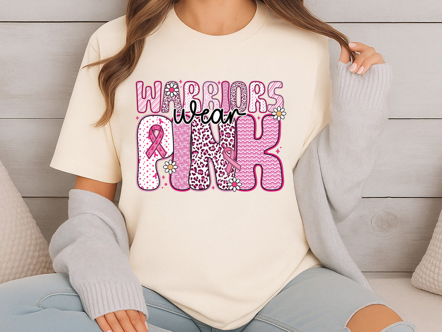 Warriors Wear Pink, Preppy Breast Cancer Sublimation