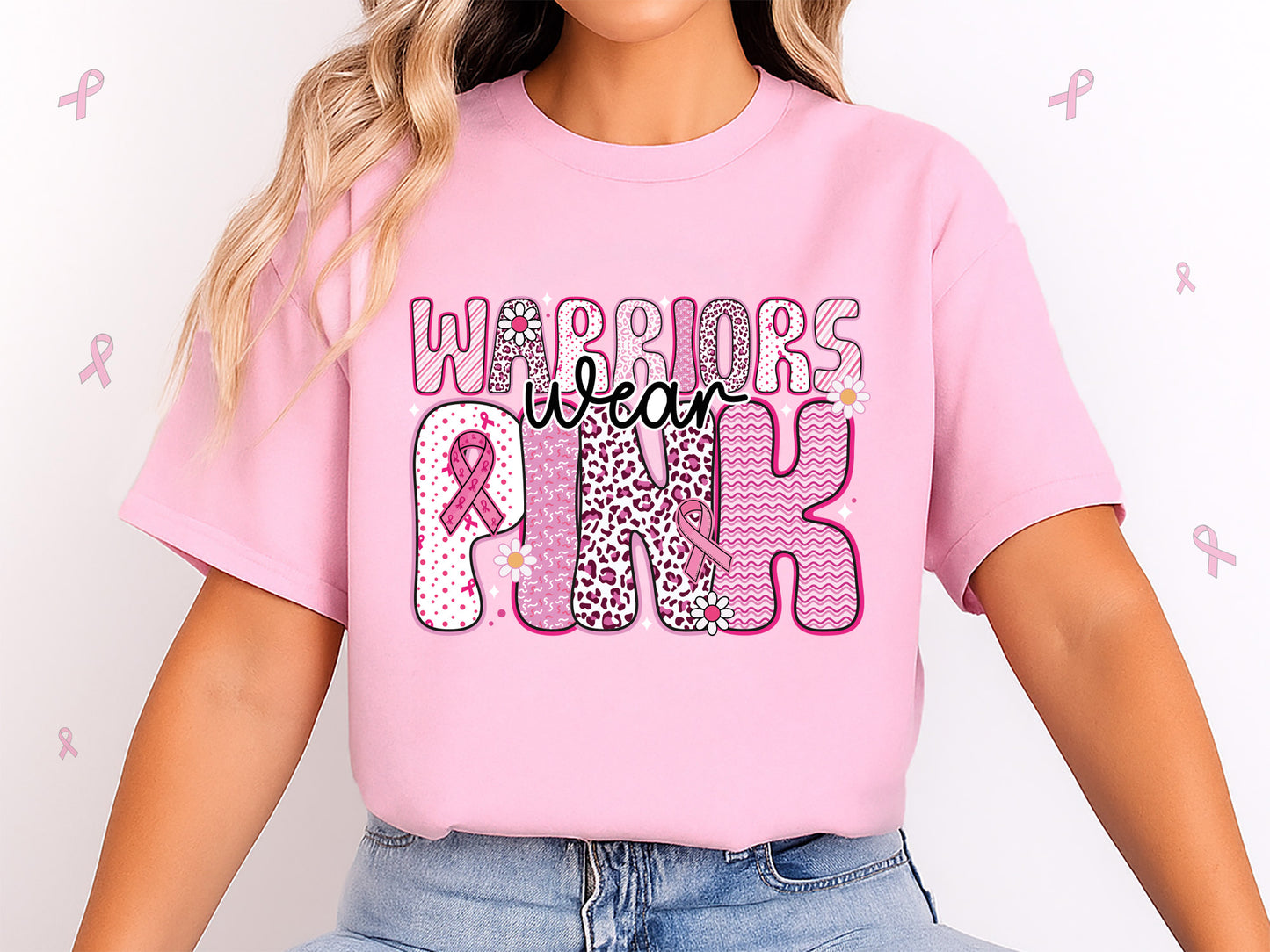 Warriors Wear Pink, Preppy Breast Cancer Sublimation