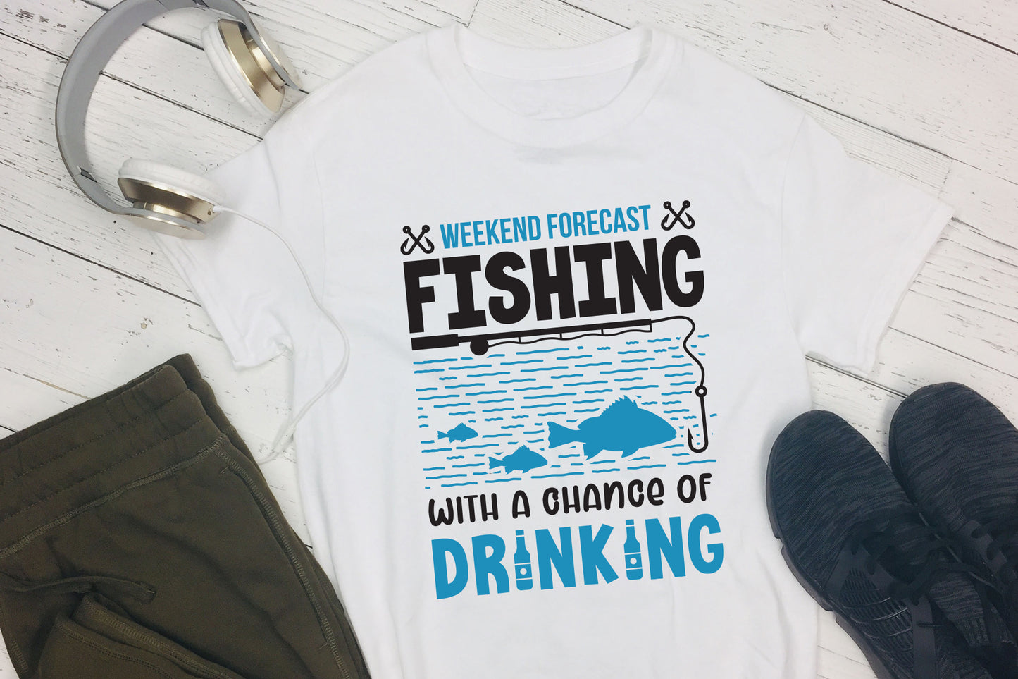 Weekend Forecast Fishing with a Chance of Drinking SVG