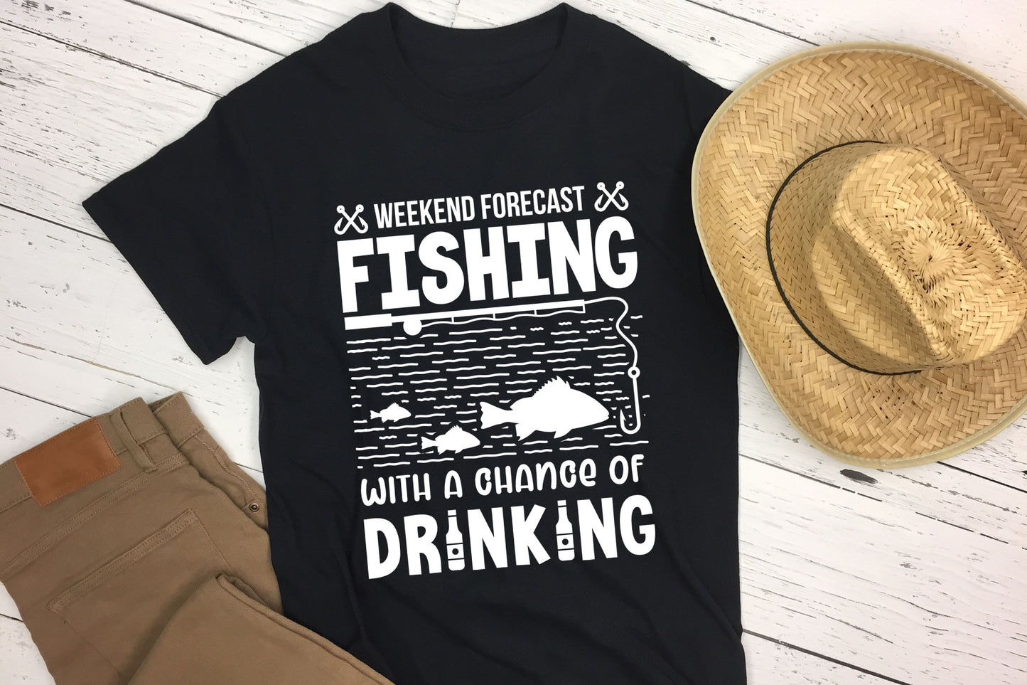 Weekend Forecast Fishing with a Chance of Drinking SVG