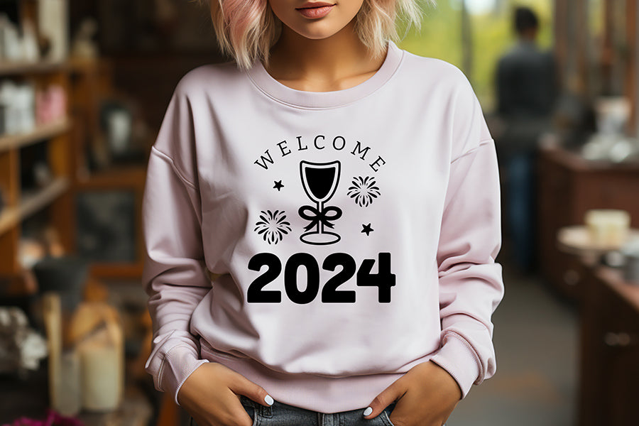 Welcome 2024 SVG, New Years T Shirt Design