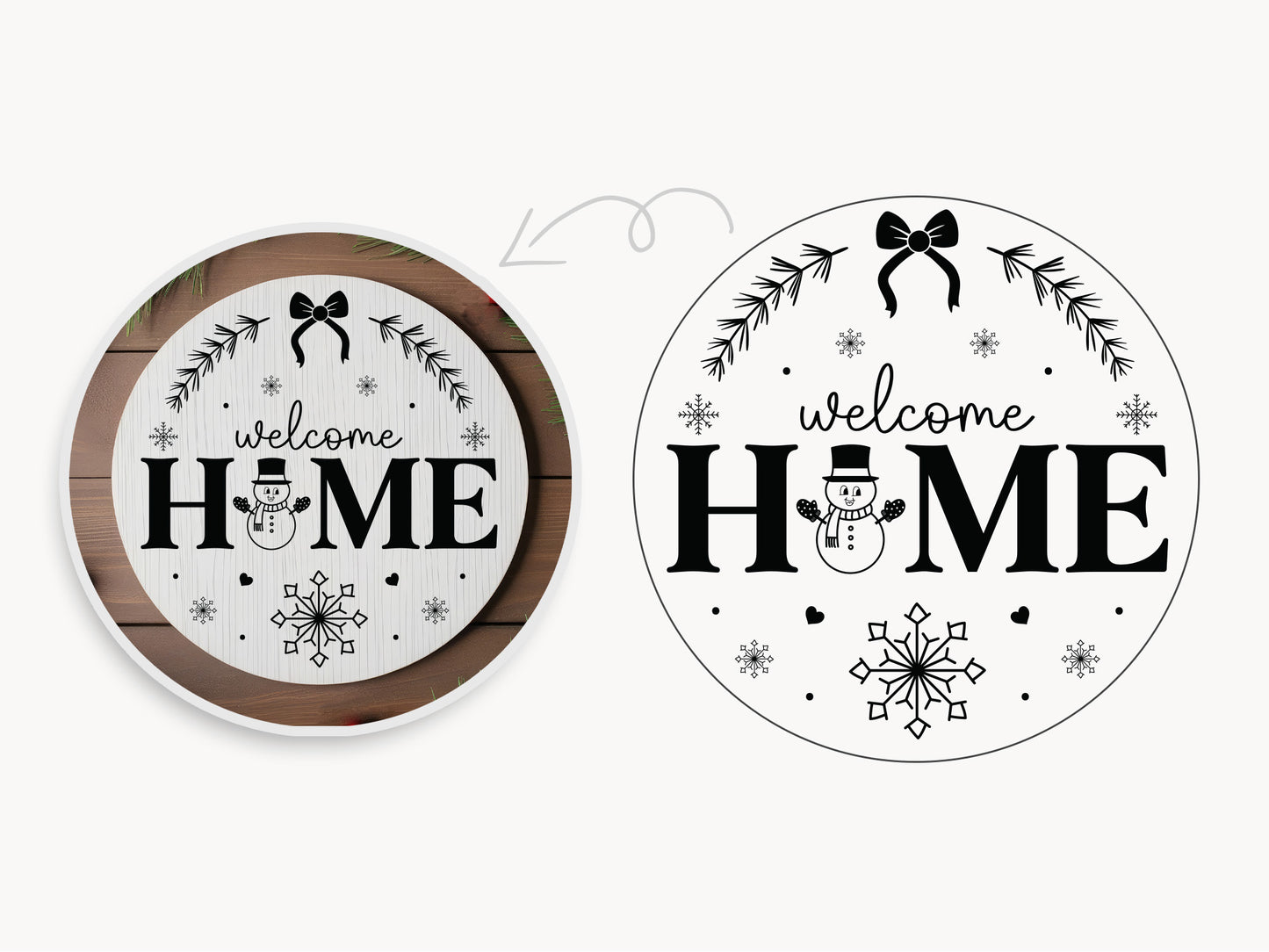 Welcome Home - Winter Sign SVG Cut File