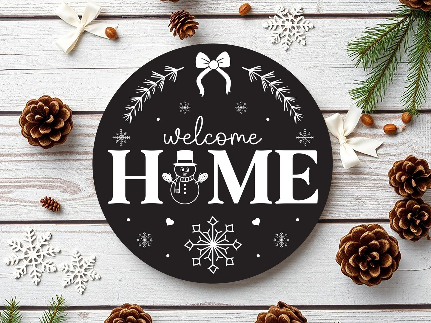 Welcome Home - Winter Sign SVG Cut File
