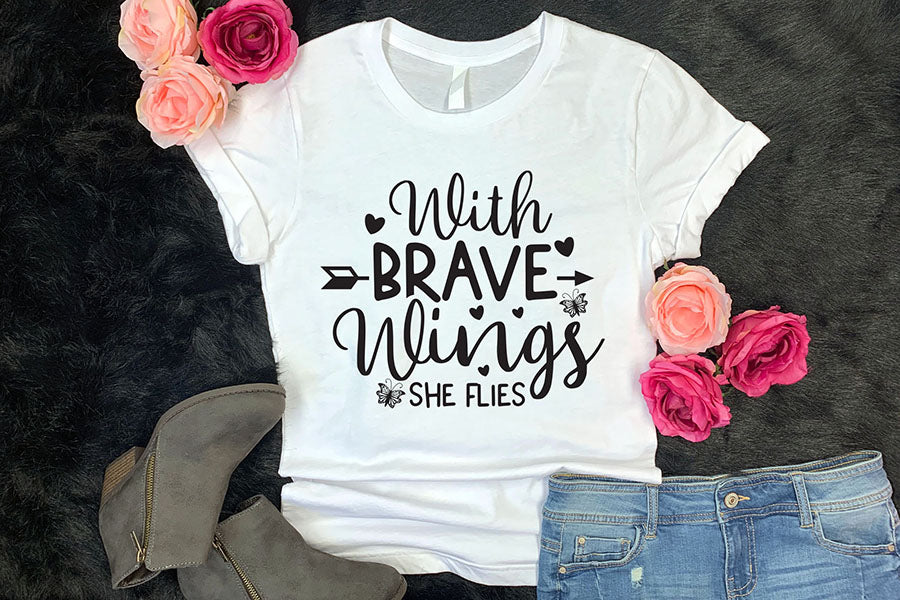 With Brave Wings She Flies - Butterfly SVG Cut File