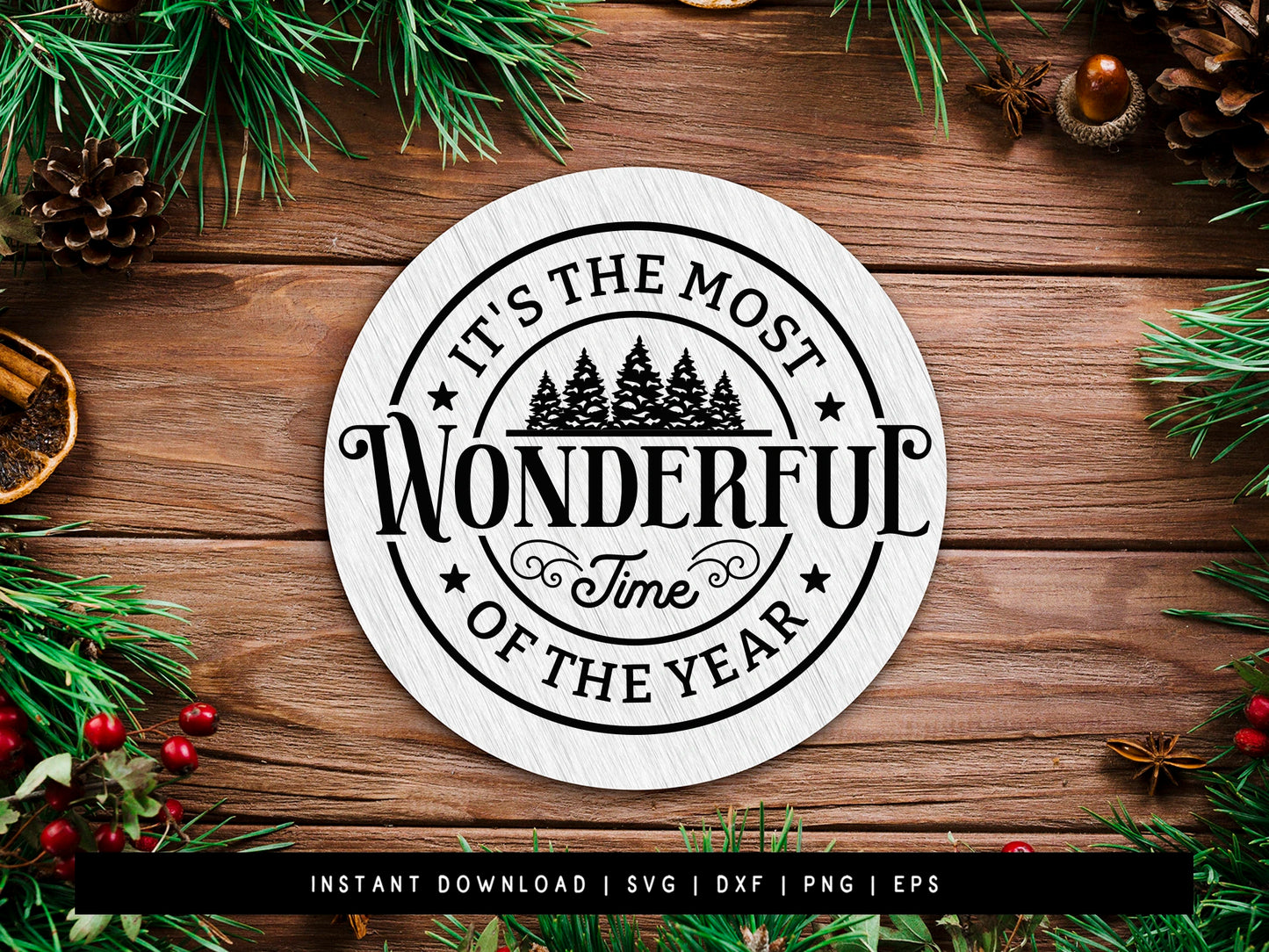 Wonderful Time of the Year - Christmas Farmhouse Sign SVG