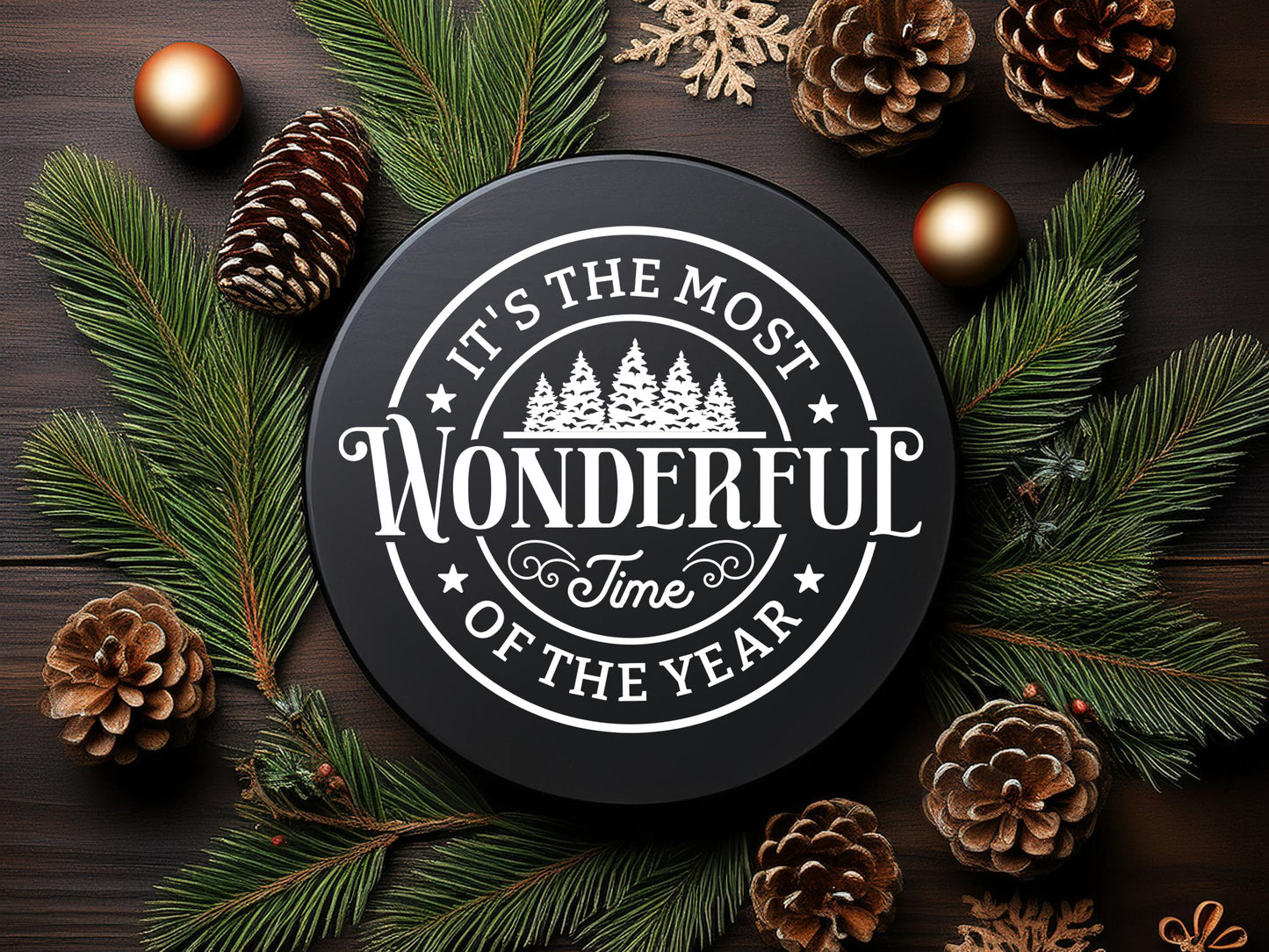 Wonderful Time of the Year - Christmas Farmhouse Sign SVG