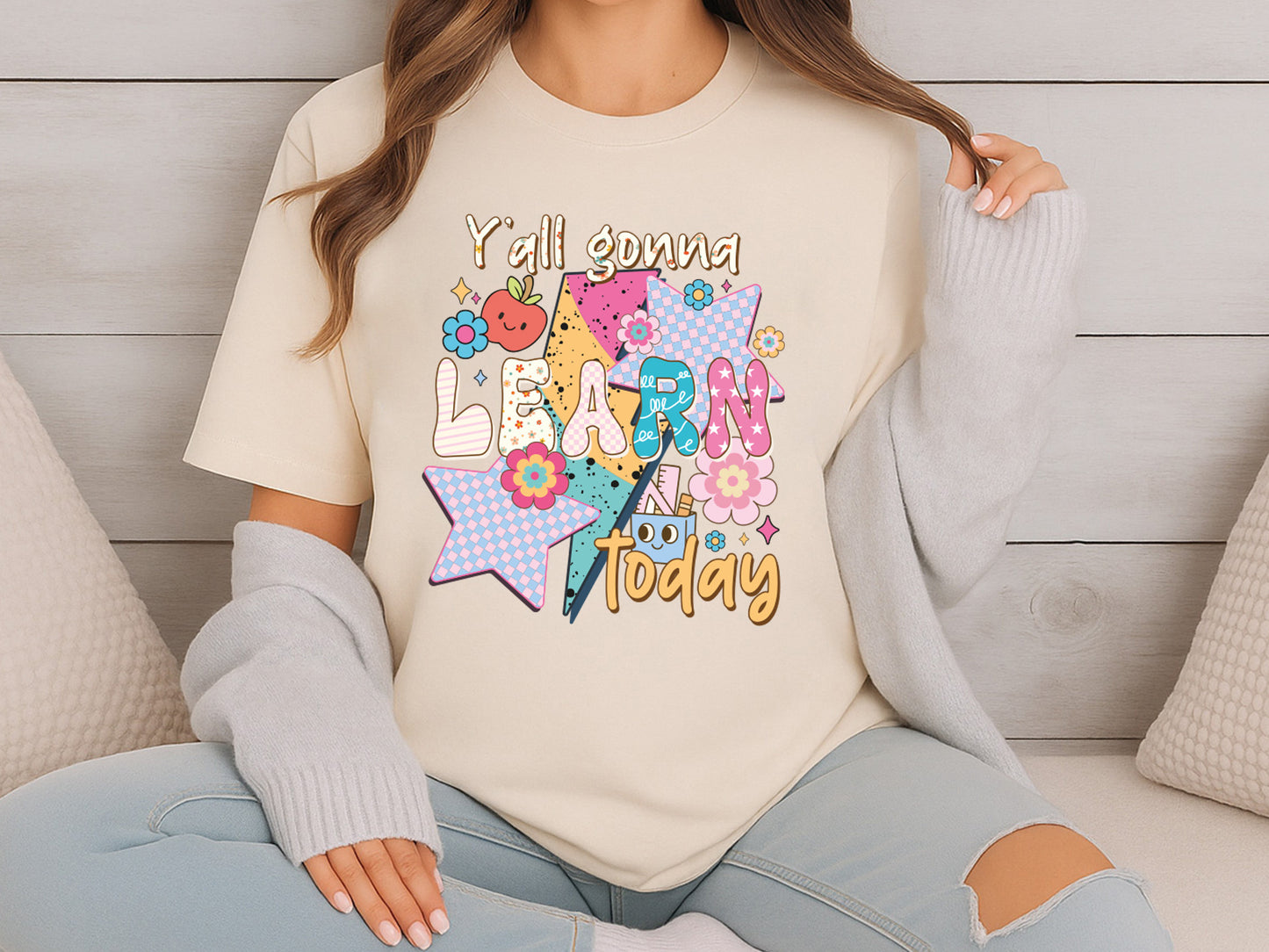 Y'all Gonna Learn Today, Cute Groovy Teacher Sublimation