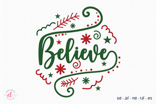 Believe SVG - Free Christmas SVG Design