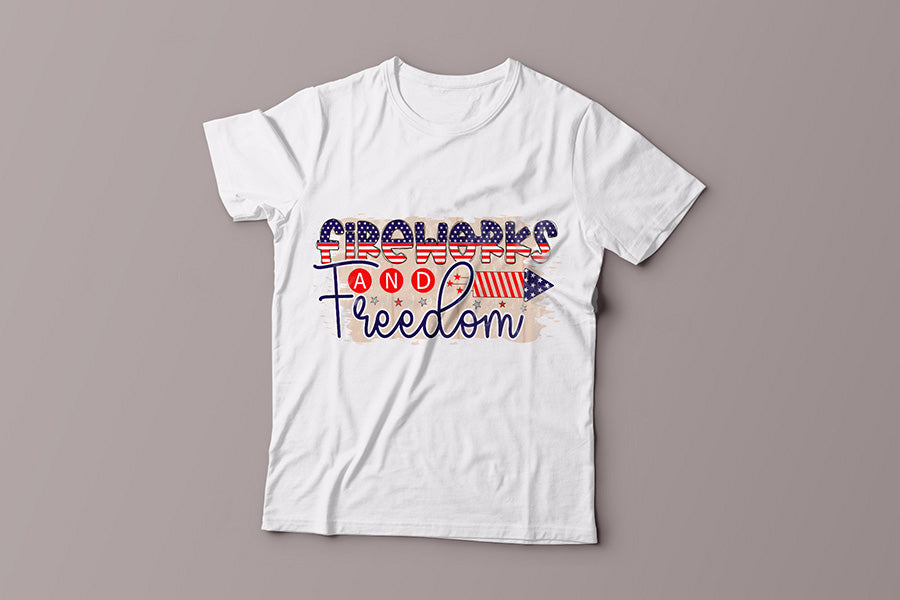 Patriotic Sublimation Design, Fireworks and Freedom