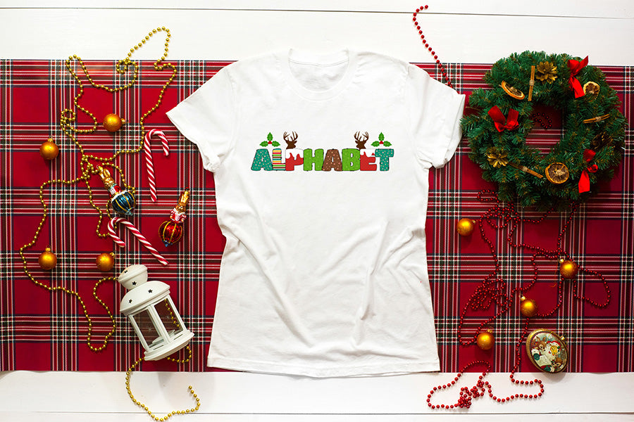 Christmas Doodle Alphabet PNG Bundle Vol.2
