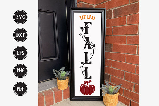 Porch Sign SVG - Hello Fall Cut File