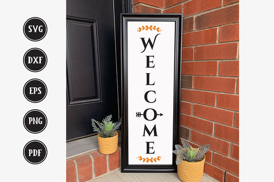 Fall Porch Sign SVG - Welcome Cut File