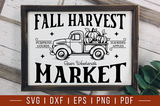 Fall Harvest Market - Fall Farmhouse Sign SVG