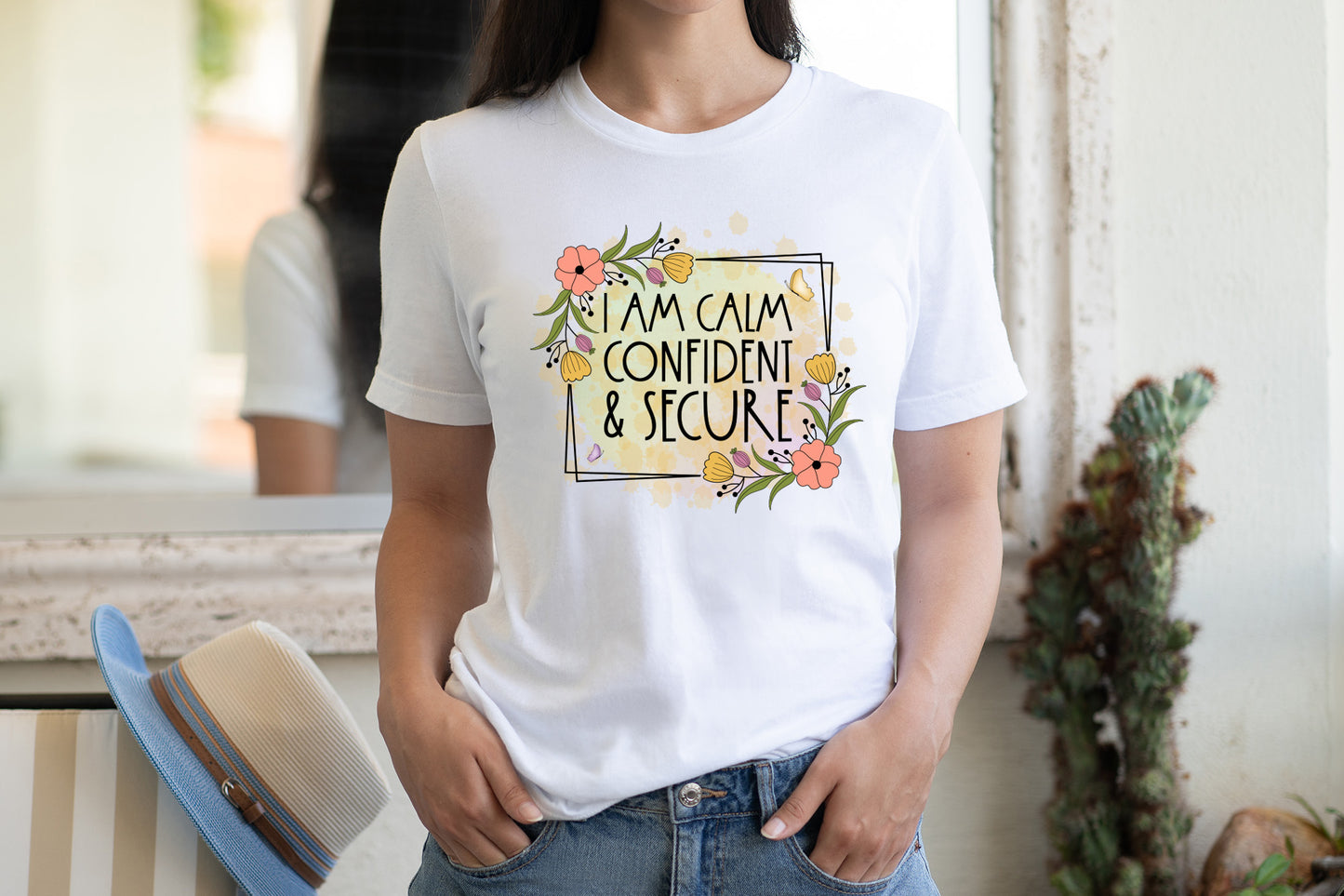 Self Love Quote PNG, I Am Calm Confident and Secure