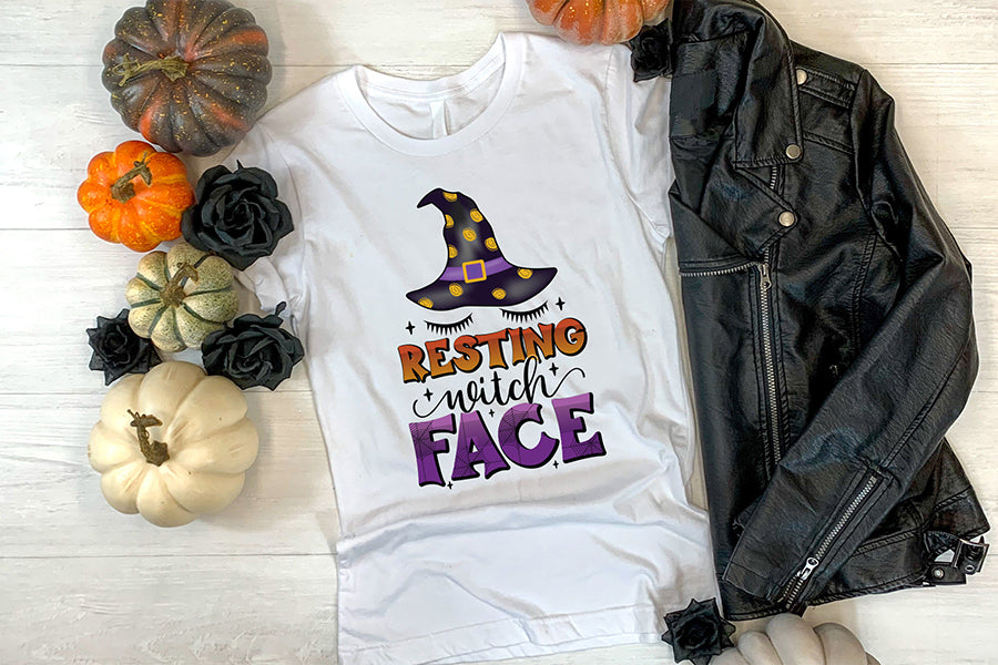 Halloween Witch Sublimation, Resting Witch Face